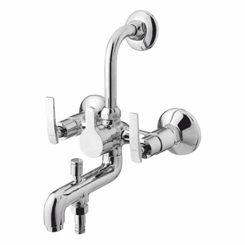 Wall Mixer Three in One with L-Bend for Overhead Shower Chrome